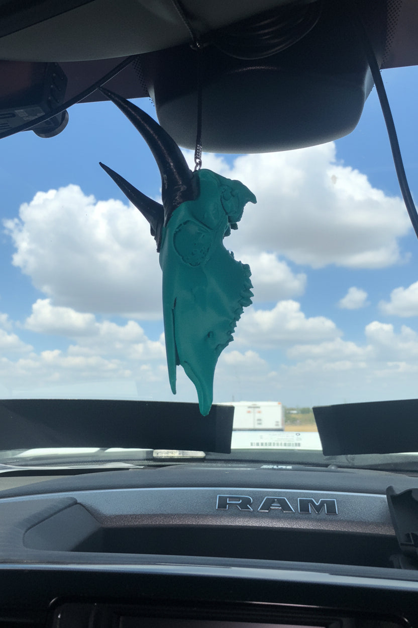 Limited Time Color Matte Mint Green Euro Bull Nilgai hanger for Rearview mirror Custom Mount Decor Skull