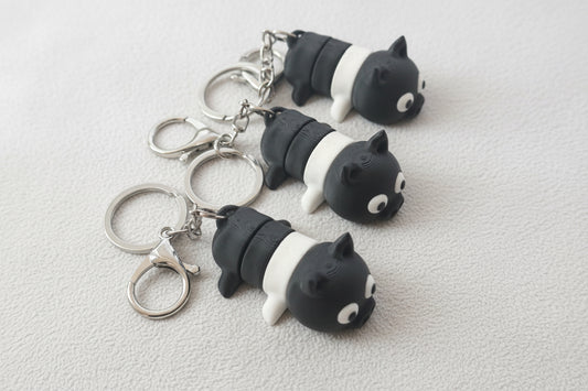 Pig - 3D Printed Pet Keychain - Flexible Articulating Fidget Stress Relief Toy