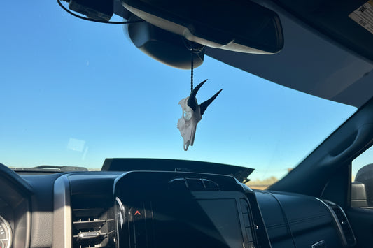 Euro Bull Nilgai hanger for Rearview mirror Custom Mount Decor Skull